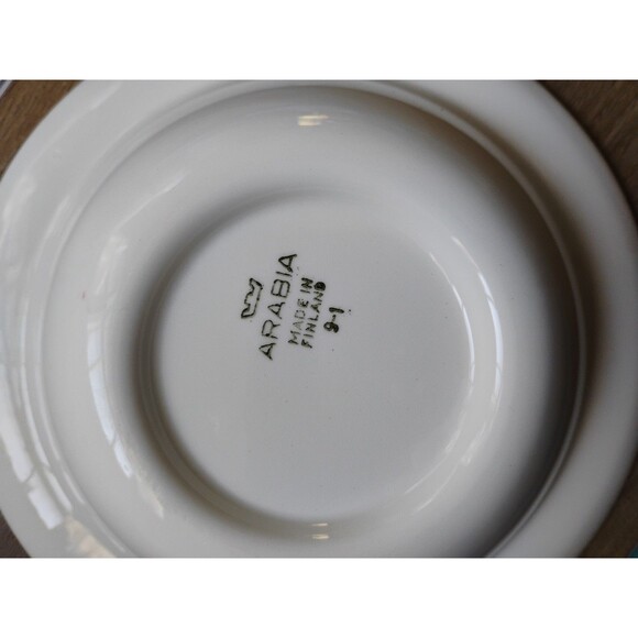 Vintage Arabia Of Finland Childs Rimmed Cereal Bowl Woman Children 6.5" - Picture 3 of 4